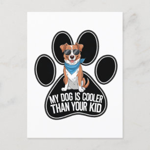 Carte Postale Drôle Chien Design : 'Mon Chien est Glacière que V
