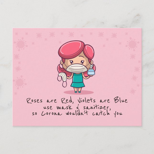 Carte Postale Drôle COVID Valentine's Day PostCard (Devant)