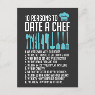 Carte Postale Drôle Cuisine Chef Dating Humour Single Cook