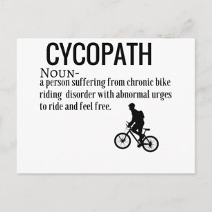 Carte Postale Drôle Cycopath Noun Design Dictionnaire Définition