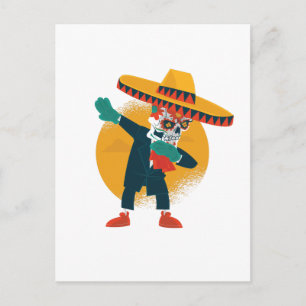 Carte Postale Drôle Dabbing CincoDeMayo Skeleton Skull sucre