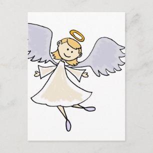 Carte Postale Drôle Dancing Angel Cartoon
