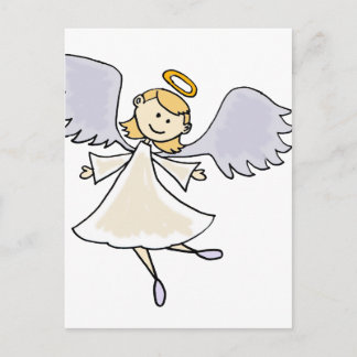 Carte Postale Drôle Dancing Angel Cartoon