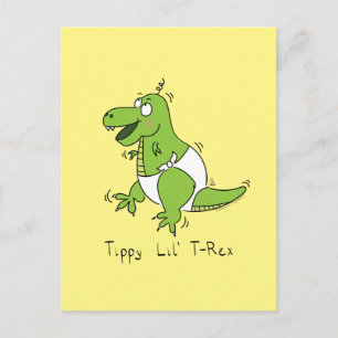 Carte postale drôle de bébé dinosaure Tippy Lil T-