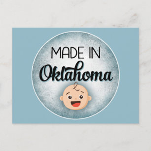 Carte postale drôle de bébé garçon bleu Oklahoma