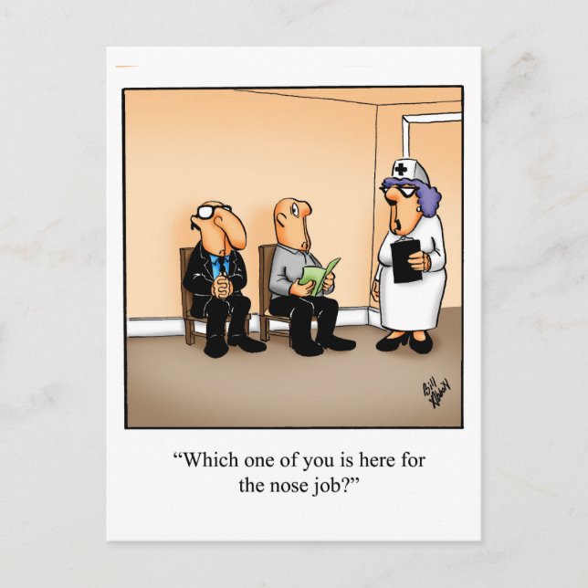 Carte postale drôle de bon rétablissement "Rhinopl (Devant)