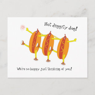 Carte Postale Drôle de chiens chauds dansants fêtent l'amour.