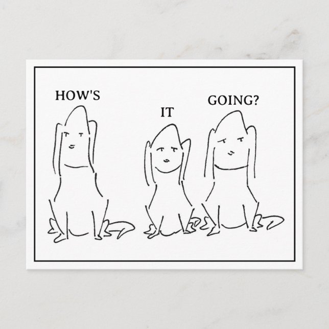 Carte postale drôle de chiens de dessin animé "Com (Devant)