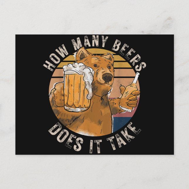 Carte Postale Drôle De Choses Combien De Bières Faut-Il (Devant)