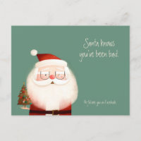 Carte postale drôle de citation du Père Noël Vous 