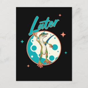 Carte Postale Drôle de Gecko Plus Tard Humour de Procrastination