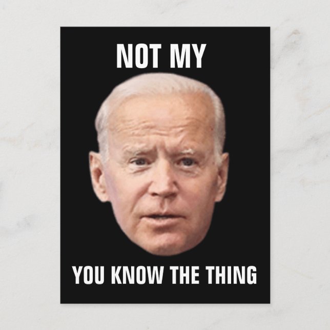 CARTE POSTALE DRÔLE DE JOE BIDEN (Devant)