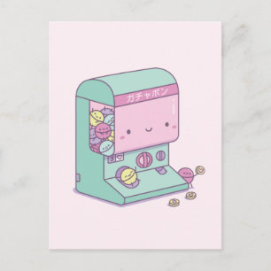 Carte postale drôle de jouet capsule échappée Japo