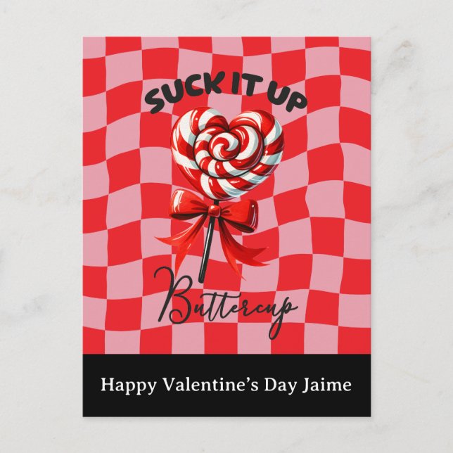 Carte postale drôle de la Saint-Valentin avec suce (Devant)