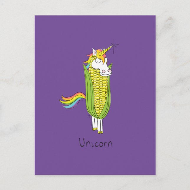 Carte postale drôle de maïs licorne ringard (Devant)
