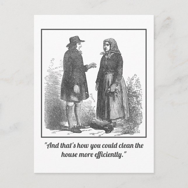 Carte postale drôle de mansplaining de nettoyage (Devant)