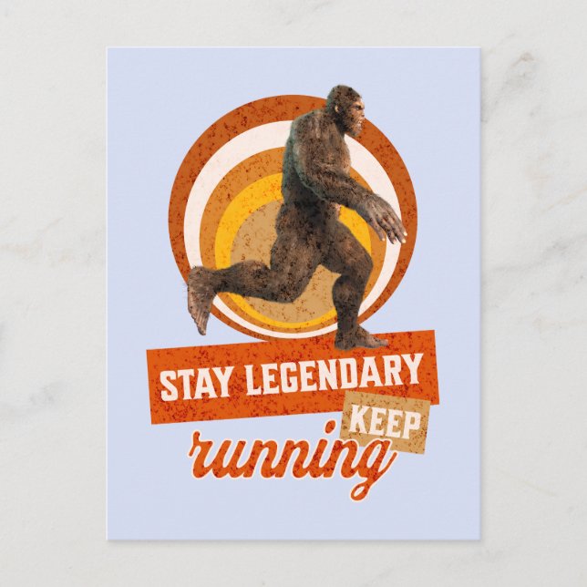 Carte Postale Drôle de motivation de course de Bigfoot (Devant)