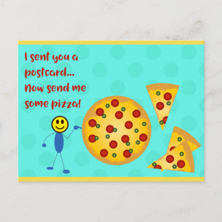 Carte postale drôle de pizza pour les fans de pizz