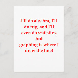 Carte Postale drôle de plaisanterie mathématique