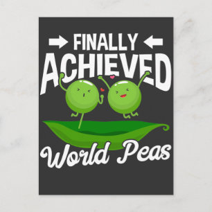 Carte Postale Drôle de pois Pun World Paix humour légume
