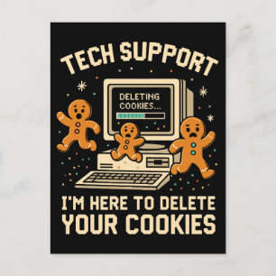 Carte Postale Drôle de support technique Supprimer les cookies 