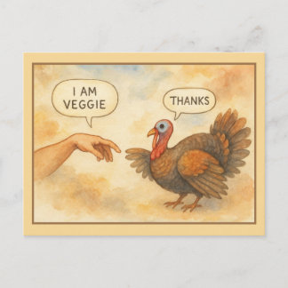 Carte Postale Drôle de Thanksgiving végétarien