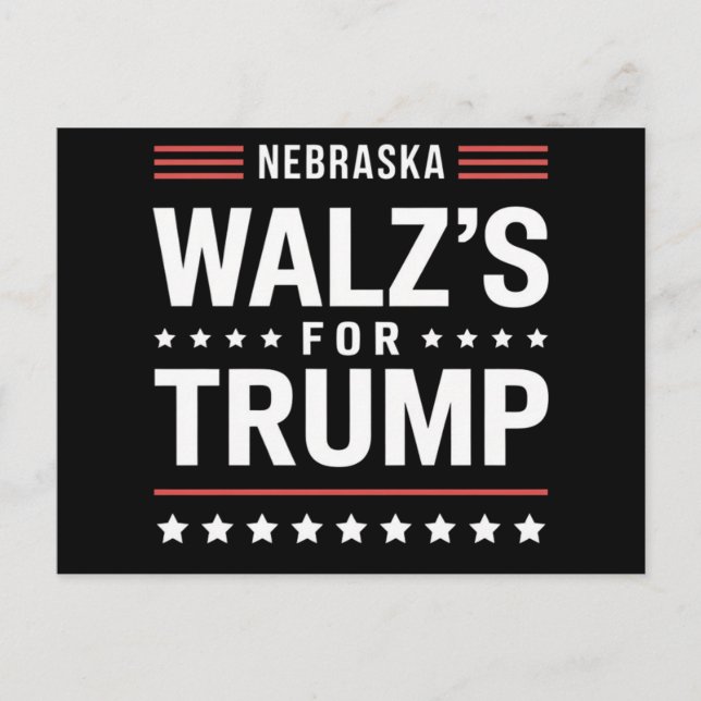 Carte Postale Drôle de Trump Vance Walz pour Trump Nebraska (Devant)