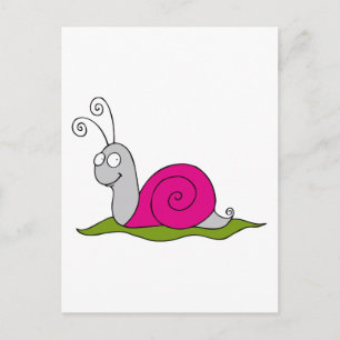 Carte Postale drôle d'escargot