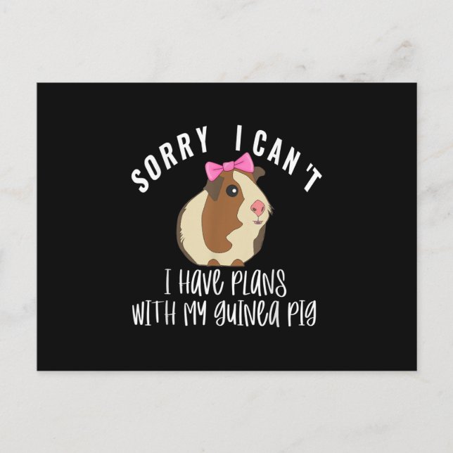 Carte Postale Drôle Désolé J'Ai Des Plans Avec Mon Cochon De Gui (Devant)
