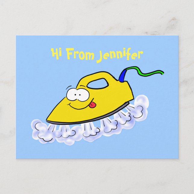 Carte Postale Drôle dessin animé linge de fer (Devant)
