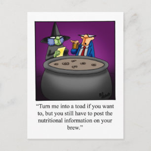 Carte postale drôle d'humour d'Halloween