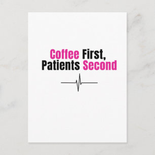 Carte postale drôle d'infirmière – Café d'abord