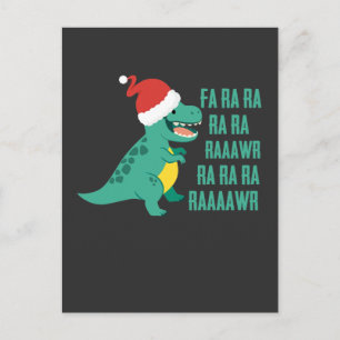 Carte Postale Drôle Dinosaur Fa Rawr Rawr Noël TRex xmas