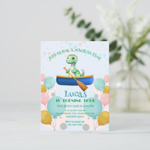 Carte Postale Drôle dinosaure Kayak fête d'anniversaire do-it-yo