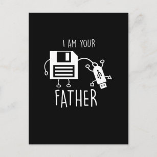 Carte Postale Drôle Disque disquette à USB Je suis votre père