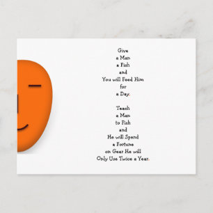 Carte Postale Drôle Donner à un homme un poisson IRL LOL Citer H