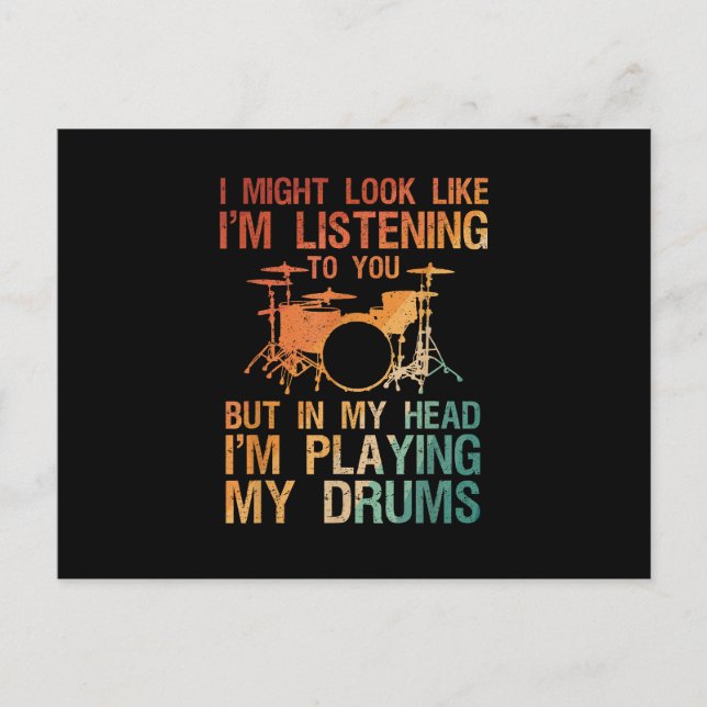 Carte Postale Drôle Drummer Art Pour Hommes Femmes Drum Player P (Devant)