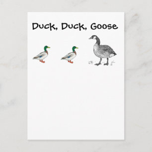 Carte Postale Drôle Duck Duck Goose Caricature, Jeu pour enfants