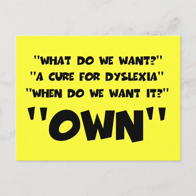 Carte Postale Drôle dyslexique (Devant)