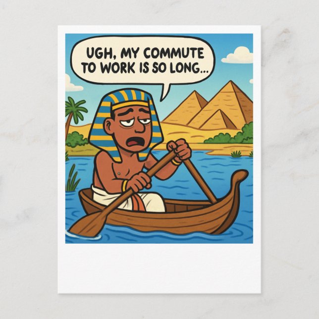 Carte postale Drôle Egyptienne Commute to Work (Devant)