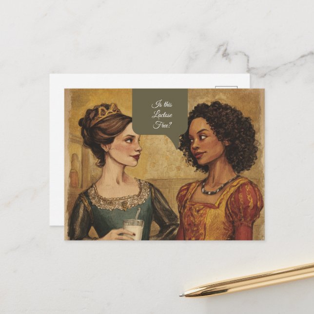 Carte Postale Drôle Est-Ce Que Ce Lactose Est Libre ? (Devant/Arrière en situation)