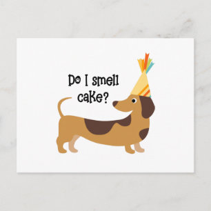 Carte Postale Drôle Est-Ce Que Je Sens Gâteau Chien D'Anniversai