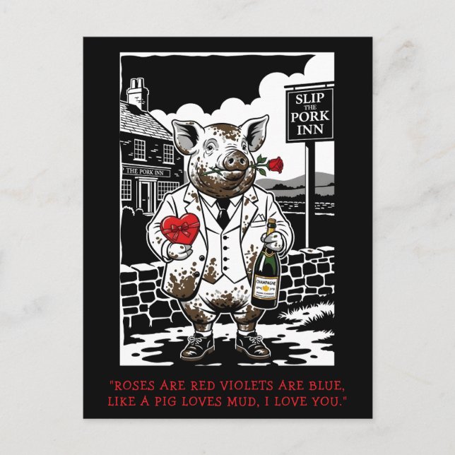 Carte postale drôle et mignonne de la Saint-Valent (Devant)