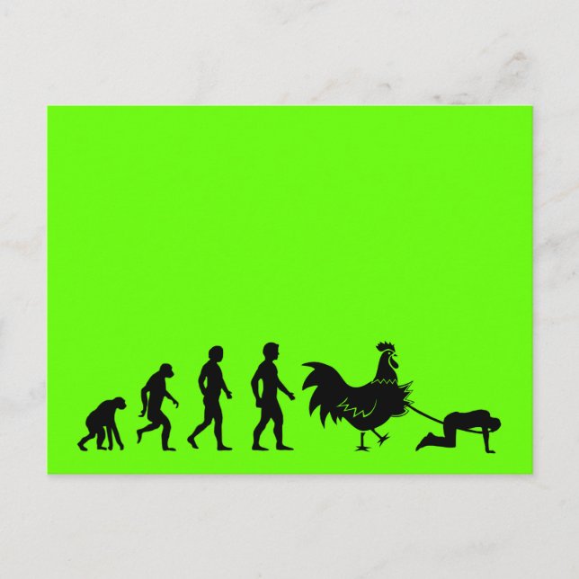 Carte Postale Drôle évolution du poulet (Devant)