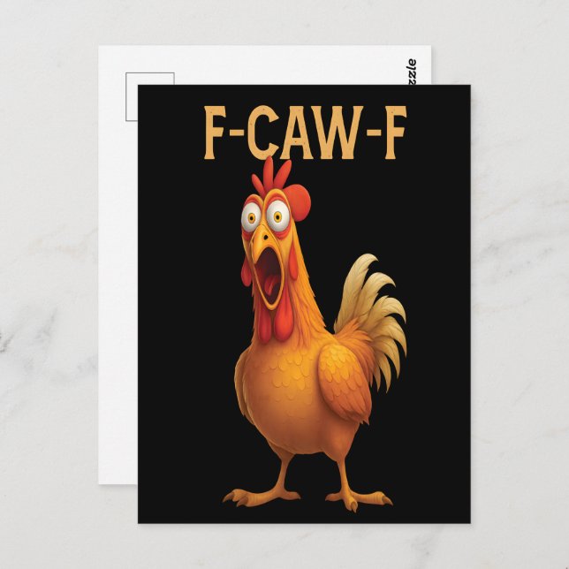 Carte Postale Drôle F-Caw-F poulet FCAWF poulet 2025 (Devant / Derrière)