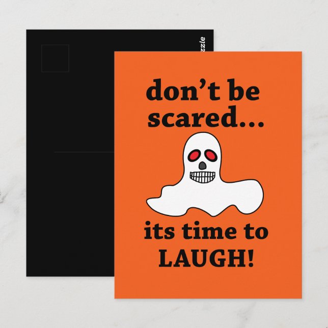 Carte Postale Drôle Fantôme d'Halloween (Devant / Derrière)