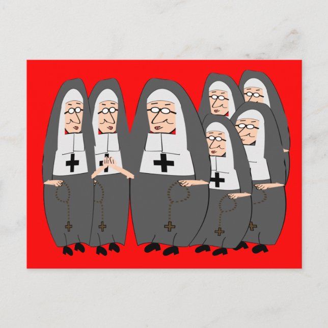 Carte Postale Drôle "Fat Nuns" Cadeaux pour toute occasion (Devant)