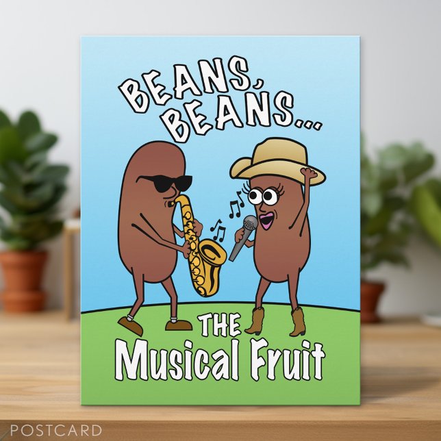 Carte Postale Drôle Fête des pères Farting Bean Plaisanterie (Custom Postcard)