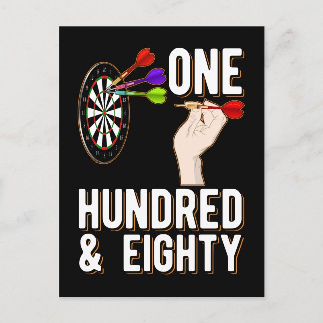 Carte Postale Drôle fléchettes 180 Dart Player (Devant)