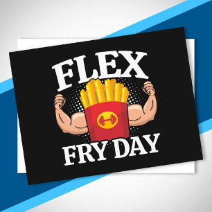 Carte Postale Drôle Flex Vendredi Gym Fitness Citation Fries Fra